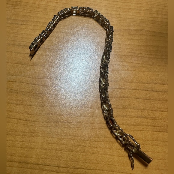 Sterling Silver Gemstone tennis bracelet - Picture 5 of 7